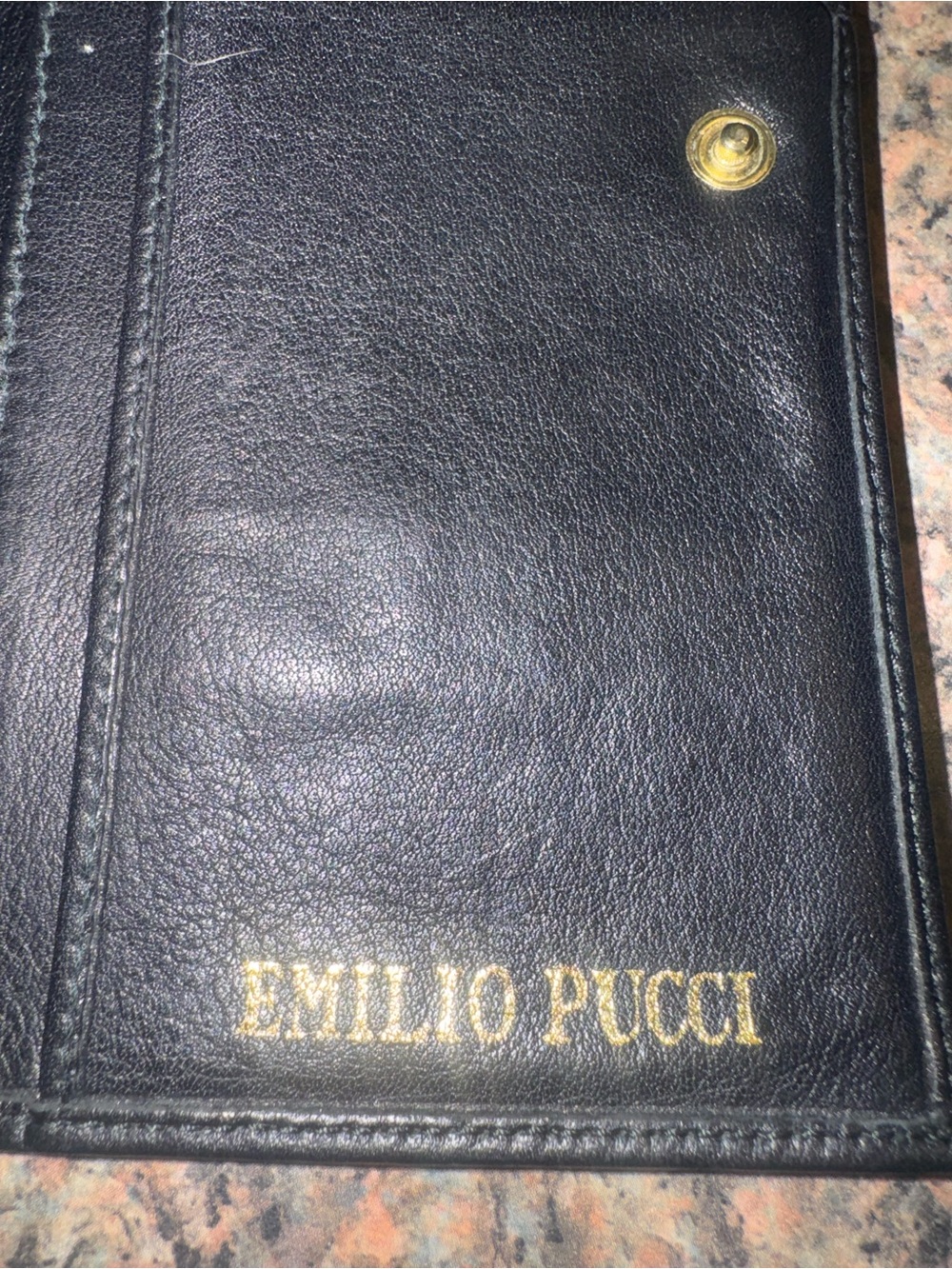 Emilio Pucci navy blue canvas wallet EUC retail $499 - Picture 4 of 9